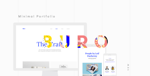 Buro – Minimal Bootstrap & Typography Portfolio Template