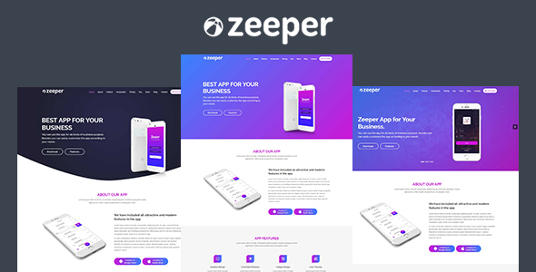 Zeeper – App Landing Page HTML