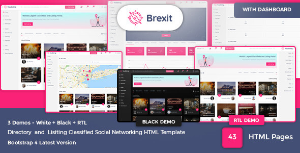 Brexit – Classified and Directory Social Networking HTML Template