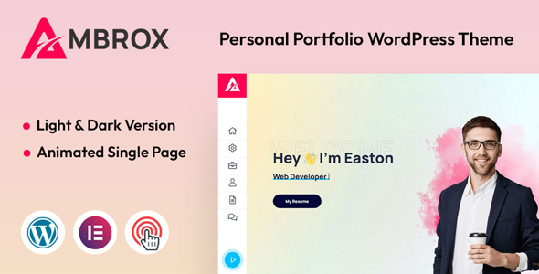 Ambrox – Personal Portfolio & Resume WordPress Theme