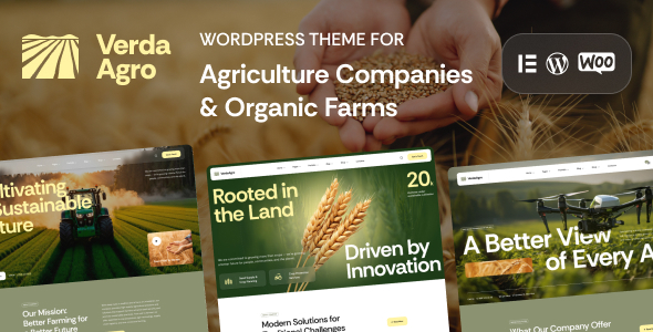 VerdaAgro – Agriculture Companies & Organic Farms WordPress Theme