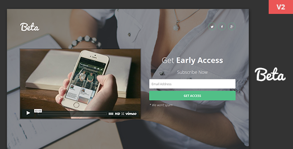 Beta – Coming Soon Responsive Template