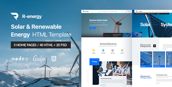 R-energy – Solar & Renewable Energy HTML Template