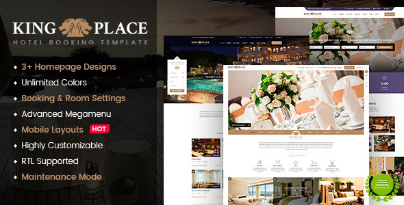 KingPlace – Hotel Booking, Spa & Resort WordPress Theme (Mobile Layout Ready)