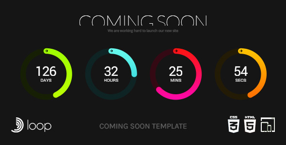 Loop – Animated Coming Soon Countdown Template