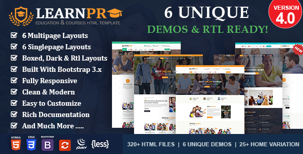 LearnPro – Education Course HTML Template