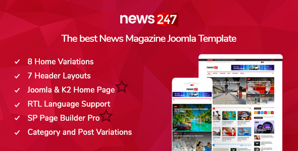 News247 – News/Magazine Joomla Template