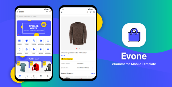 Evone – eCommerce Shop & Store Mobile Template