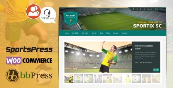 SPORTIX – WordPress Theme for Clubs