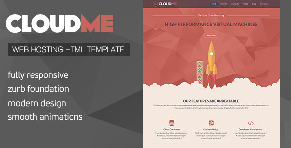 Cloud Me – Web Hosting, Responsive HTML Template
