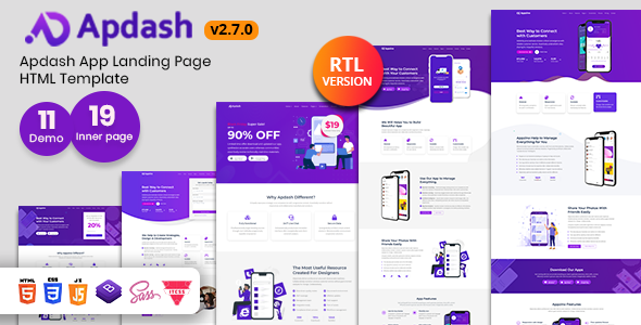 Apdash – App Landing Page Template