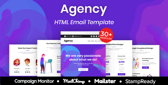 Agency – Multipurpose Responsive Email Template 30+ Modules Mailchimp