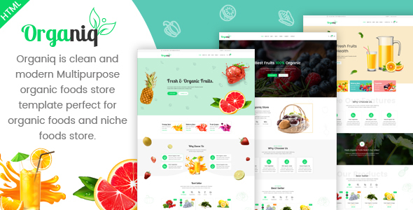 Organiq – Organic Food Store & eCommerce  HTML Template