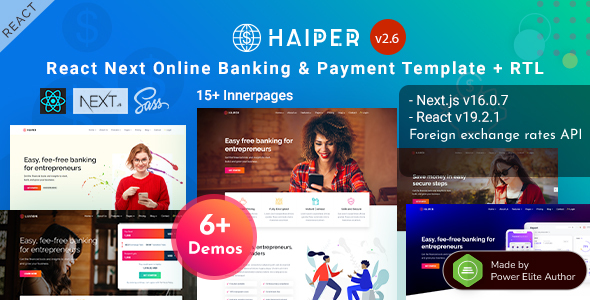 Haiper – React Nextjs 16 Banking Finance & Payment Solutions Template