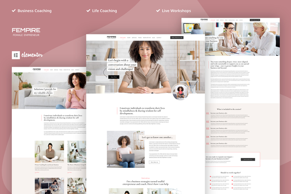 Fempire – Business Coach Elementor Pro Template Kit