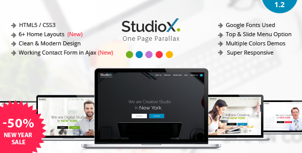StudioX – One Page Parallax
