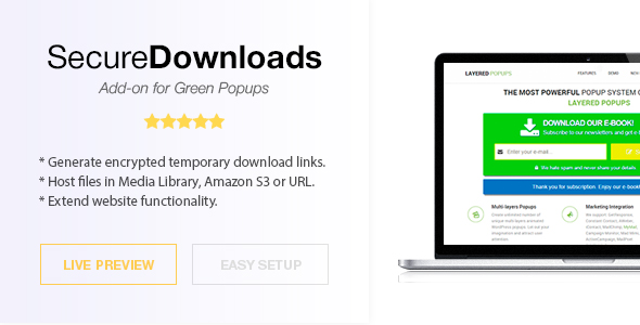 Secure Downloads – Green Popups Add-On