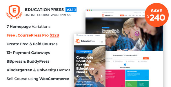 EducationPress – Complete Education WordPress Theme