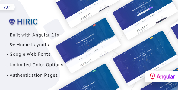 Hiric – Angular 21 Landing Page Template