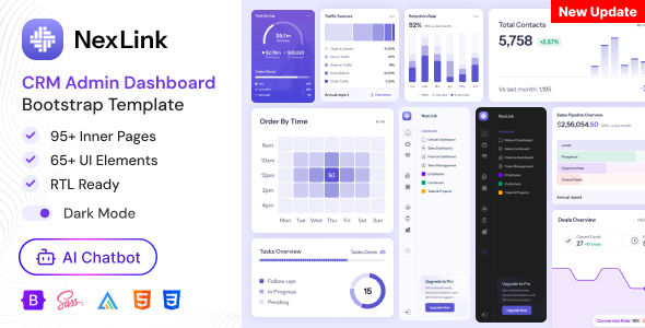 NexLink – CRM Admin Dashboard Bootstrap HTML Template + RTL