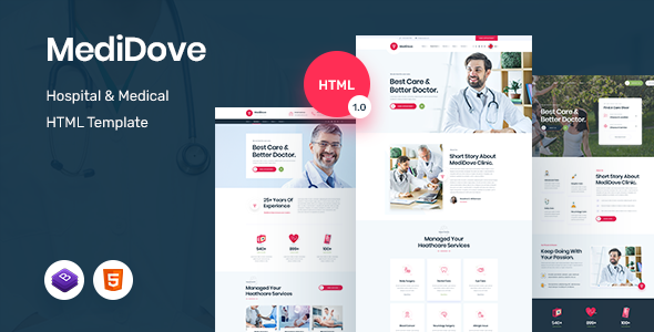 MediDove – Medical and Health Bootstrap Template