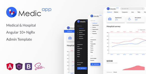 MedicApp – Medical & Hospital Angular 15+ NgRx Admin Template
