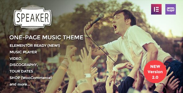 Speaker – One-Page Music WordPress Theme