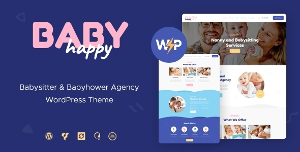 Happy Baby – Nanny & Babysitting Services Children WordPress Theme