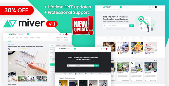 Miver – LMS & Freelance Services Marketplace for Businesses HTML Template