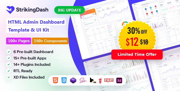StrikingDash – HTML Admin Dashboard Template