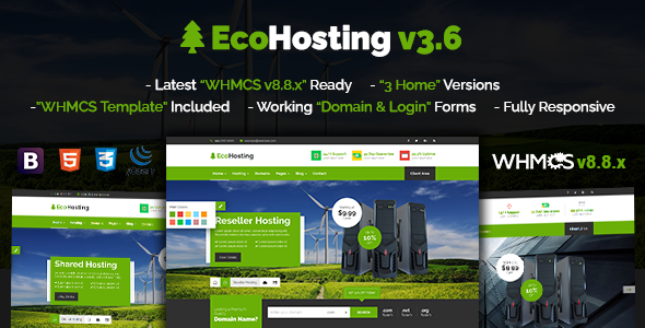 EcoHosting – Responsive HTML5 Hosting and WHMCS Template