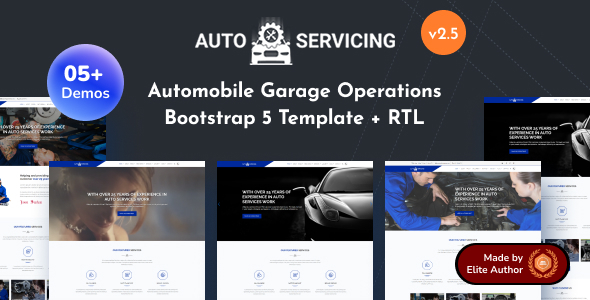 AutoServicing – Automobile Garage Operations & Car Servicing Bootstrap 5 Template