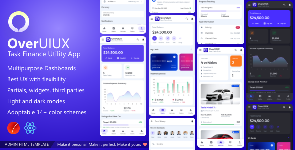 Overux Mobile Multipurpose – Framework7 React App Template