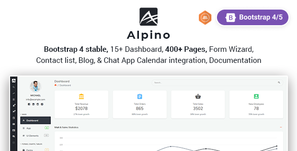Alpino – Bootstrap 5 & 4 Admin Dashboard Template