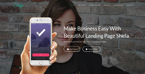 Shefa – App Landing Page HTML Template