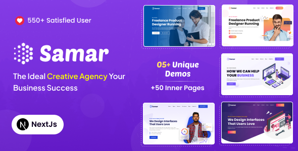 Samar – Creative Agency React  NextJs Template