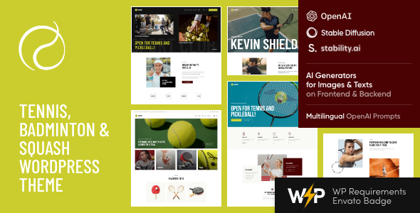 Racquet – Tennis, Badminton & Squash WordPress Theme