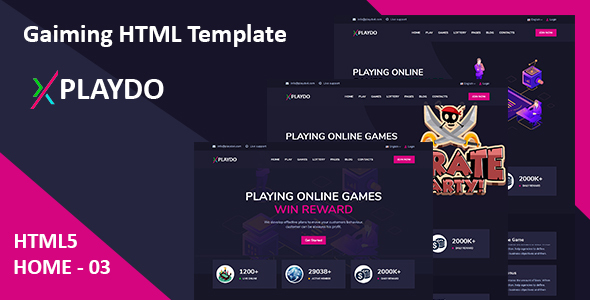 Playdo – Online Gaming HTML Template