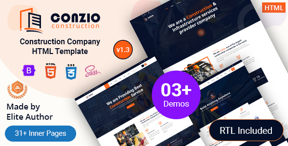 Conzio – Construction Company Bootstrap 5 Template