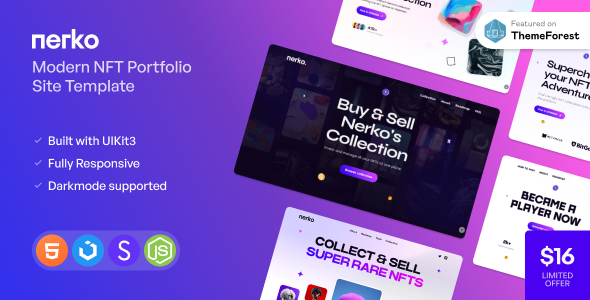Nerko – NFT Portfolio Onepage Template