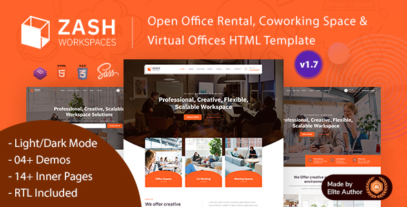 Zash – Office Rental & Coworking Space Bootstrap 5 Template
