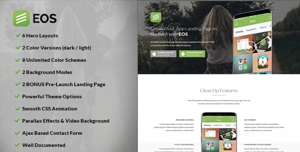 EOS – A Responsive App Landing Theme