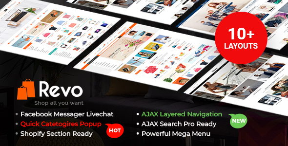 Revo – Creative Multi-Purpose Responsive Shopify Drag & Drop Sections Theme with 10 Layouts Ready