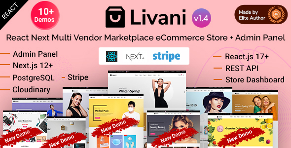 Livani – React Next Multi Vendor Marketplace eCommerce Store + Admin Panel