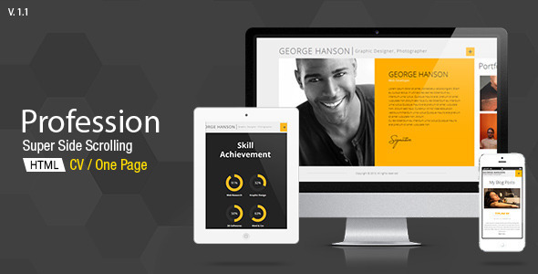 Profession – CV Resume HTML Template