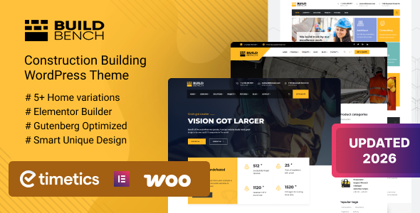 Buildbench – Construction Business WordPress Theme