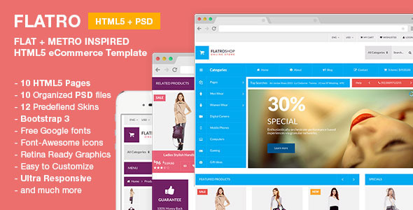 Flatro – Metro Inspired flat eCommerce template
