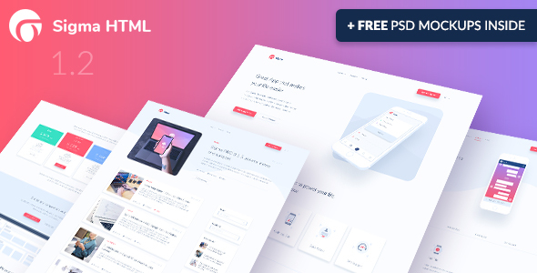 Sigma – App Landing Page HTML Template + Stylish Cost Calculator