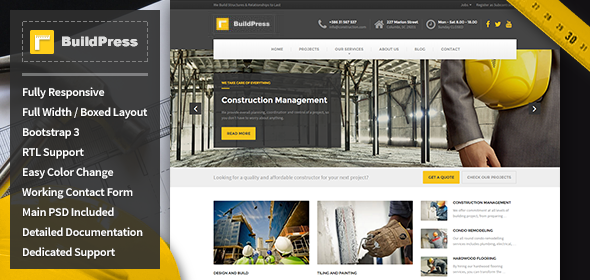 BuildPress – Construction Business HTML Template