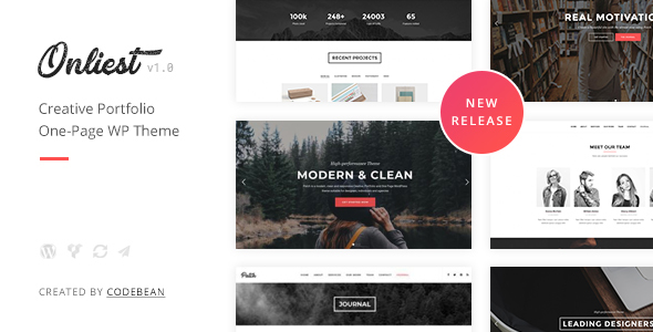Onliest – Creative Portfolio One Page WP Theme